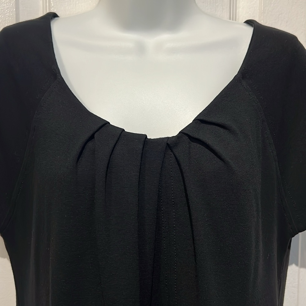 Diane Von Furstenberg Black Cap Sleeve Shift Dress Size 10 - Picture 2 of 9